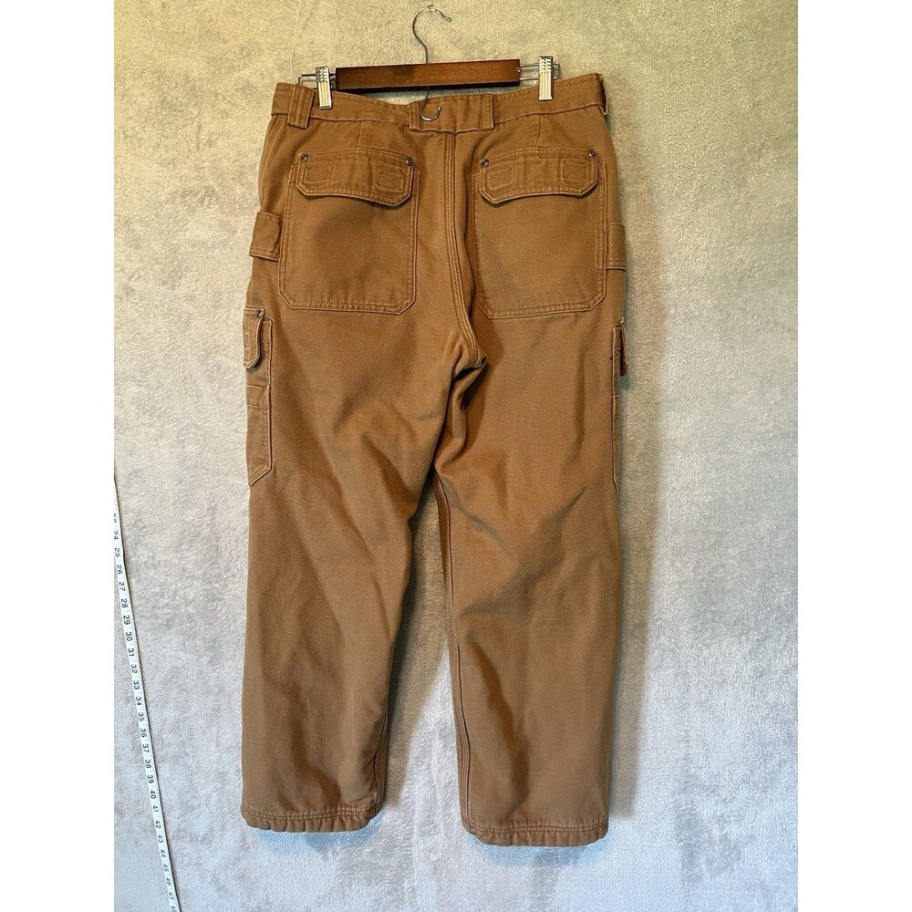 Duluth Trading Co. Mens Brown Fire Hose Fleece-Lined Relaxed Fit Pants Workwear - Picture 2 of 8